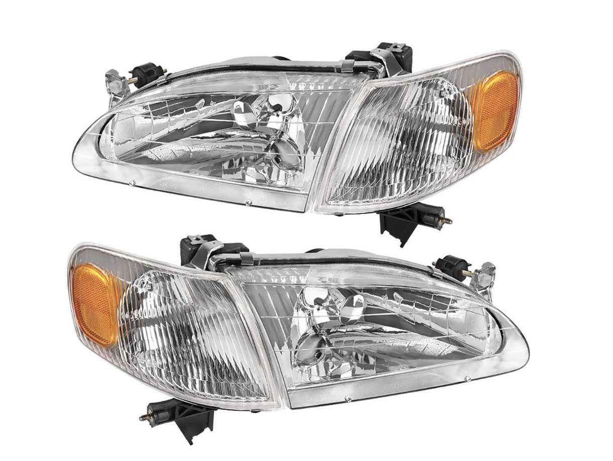 LBRST Headlight Assembly for 1998 1999 2000 FOR for Toyota Corolla Headlamp Replacement with Daytime Running Lamps Driver and Passenger Side 